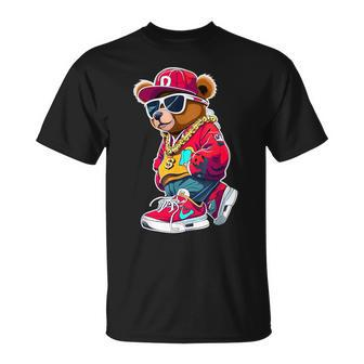 Cute Hip Hop Teddy Bear 90 Hip Hop Clothing Graffiti T-Shirt - Thegiftio