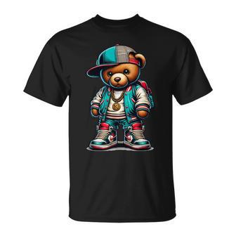 Cute Hip Hop Teddy Bear 90S Hiphop Y2k Basketball T-Shirt - Monsterry