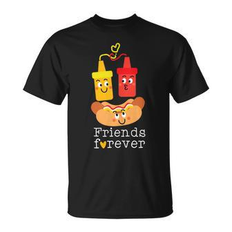 Cute Hot Dog With Ketchup And Mustard T-Shirt - Monsterry DE