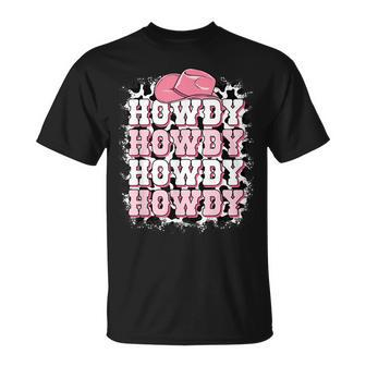 Cute Howdy Cow Print Western Country Cowgirl Texas Rodeo T-Shirt - Monsterry CA