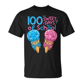Cute Ice Creams 100 Sweet Days Of School Girls T-Shirt - Monsterry UK