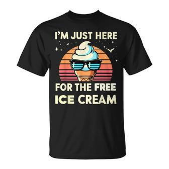 Cute I'm Just Here For The Free Ice Cream Cruise 2024 T-Shirt - Monsterry