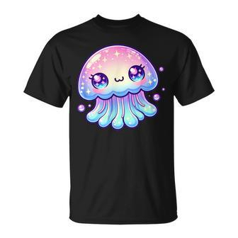 Cute Kawaii Jellyfish Anime Fun Blue Pink Sea Critter T-Shirt - Seseable