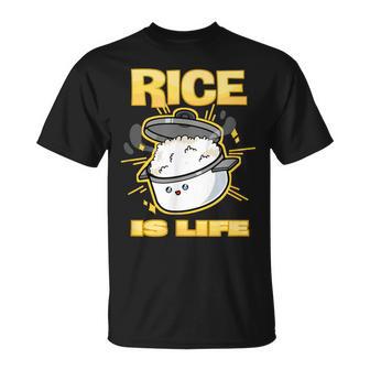 Cute Kawaii Rice Is Life Filipino Food Philippines T-Shirt - Monsterry