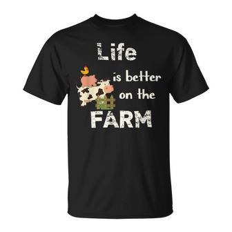 Cute Life Is Better On Farm Farmer Farm Life T-Shirt - Monsterry CA