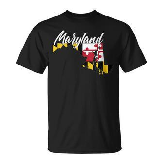 Cute Maryland Map Flag State Pride T-Shirt - Monsterry AU