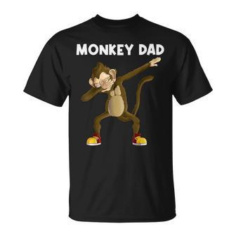 Cute Monkey For Dad Papa Gorilla Ape Chimpanzee Animal T-Shirt - Monsterry