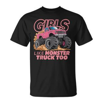 Cute Monster Truck Birthday Party Monster Truck Girl T-Shirt | Mazezy