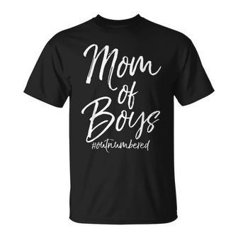 Cute Mother's Day From Sons Mom Of Boys Outnumbered T-Shirt - Thegiftio UK