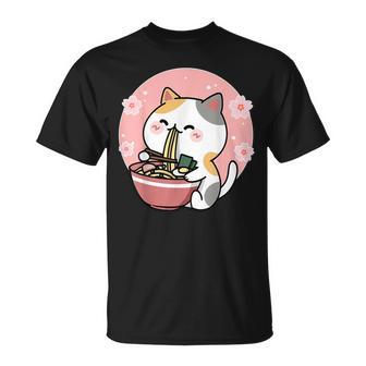 Cute Ramen Cat Kawaii Anime Sakura Pink T-Shirt - Monsterry AU