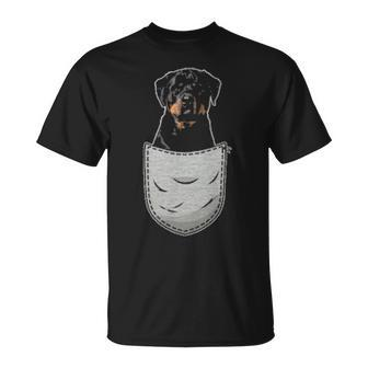 Cute Rottweiler Rott Rottie For Dog Lovers Pocket Owner T-Shirt | Mazezy