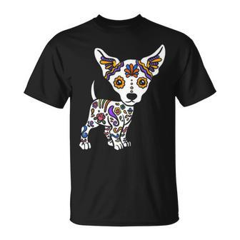 Cute Sugar Skull Chihuahua T-Shirt | Mazezy