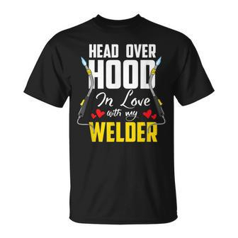 Cute Welders Wife Meme Quote Welder Girlfriend & Wife T-Shirt - Monsterry