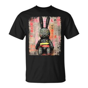 Cyberpunk Rabbit Japanese Futuristic Rabbit Samurei T-Shirt - Seseable