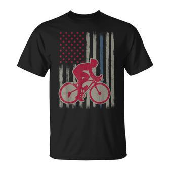 Cycling American Flag Patriotic Usa 4Th Of July Vintage T-Shirt - Monsterry AU
