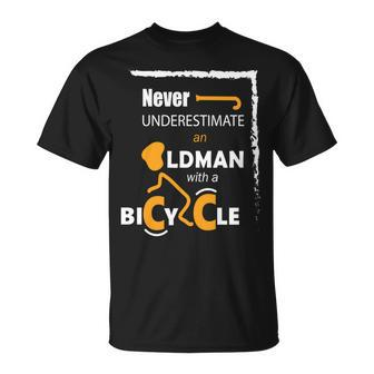 Cycling Never Underestimate An Old Man With A Bicycle T-Shirt | Mazezy