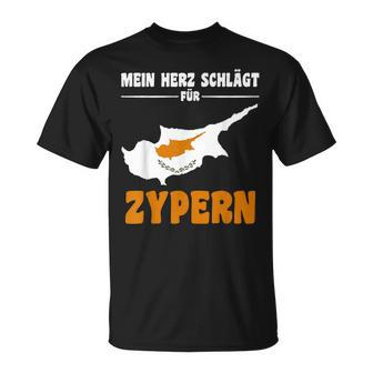 Cyprus Flag My Heart Strikes For Cyprus T-Shirt - Seseable