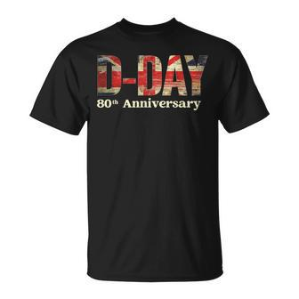 D-Day 80 Anniversary 1944 2024 Normandy Landings Uk Flag T-Shirt - Thegiftio UK