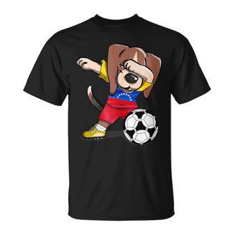 Dabbing Beagle Dog Venezuela Football Venezuelan Flag Soccer T-Shirt - Monsterry AU