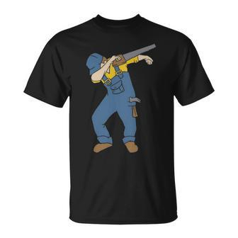 Dabbing Carpenter Dab Dance Woodworker Cool Humor Costume T-Shirt | Mazezy