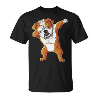 Dabbing English Bulldog Boys Dab Dance Puppy Lover T-Shirt | Mazezy