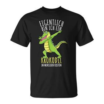 Dabbing Krokodil Kostüm Kinder Jungen Krokodil T-Shirt - Seseable