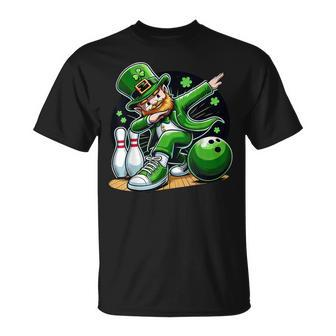Dabbing Leprechaun Bowling Irish Bowler St Patrick's Day T-Shirt - Seseable