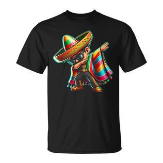 Dabbing Mexican Poncho Cinco De Mayo Boys Toddlers T-Shirt - Monsterry