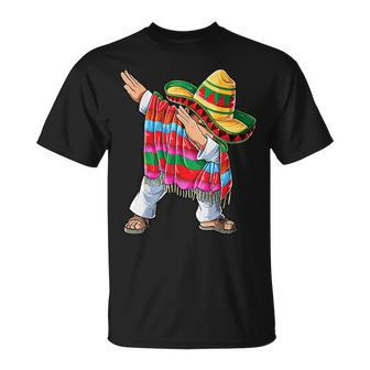 Dabbing Mexican Poncho Cinco De Mayo Dab Sombrero T-Shirt - Monsterry DE