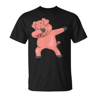 Dabbing Pig Cute Piggy Lovers Farmer Dab Pork T-Shirt | Mazezy