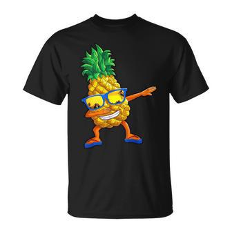 Dabbing Pineapple Kid Beach Vacation Summer Hawaii T-Shirt - Monsterry