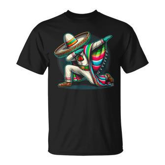 Dabbing Poncho Cinco De Mayo Mexican Sombrero Festival T-Shirt - Monsterry DE