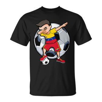 Dabbing Soccer Boy Venezuela Football Fans Jersey Flag Sport T-Shirt - Monsterry DE