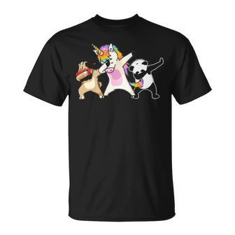 Dabbing Team Unicorn Panda Pug Dab Birthday Gif T-Shirt | Mazezy