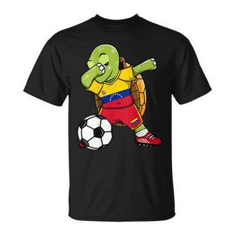 Dabbing Turtle Venezuela Soccer Fans Jersey Flag Football T-Shirt - Monsterry DE