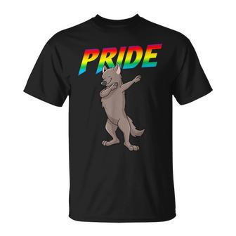 Dabbing Wolf Lesbian Bisexual Gay Lgbt Pride T-Shirt - Monsterry
