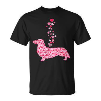 Dachshund Hearts Cute Dog Lover Valentines Day T-Shirt - Monsterry DE