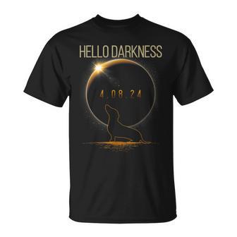 Dachshund Hello Darkness Lover Solar Eclipse April 08 2024 T-Shirt - Monsterry