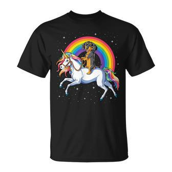 Dachshund Unicorn T Girls Space Galaxy Rainbow Dog T-Shirt - Thegiftio UK