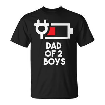 Dad Of 2 Boys Daddy Of Two Sons Father's Day T-Shirt - Monsterry AU
