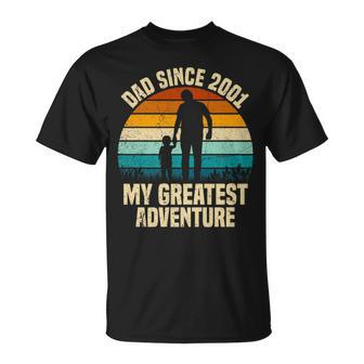 Dad Since 2001 My Greatest Adventure Vintage Father's Day T-Shirt - Thegiftio UK