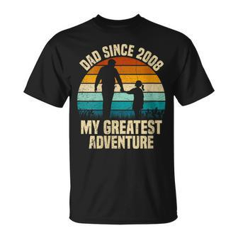 Dad Since 2008 My Greatest Adventure Vintage Father's Day T-Shirt - Thegiftio UK