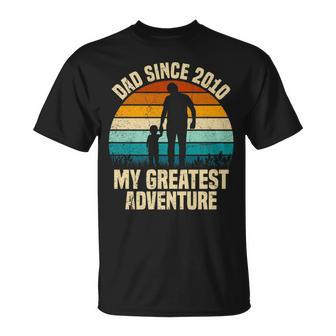 Dad Since 2010 My Greatest Adventure Vintage Father's Day T-Shirt - Thegiftio UK