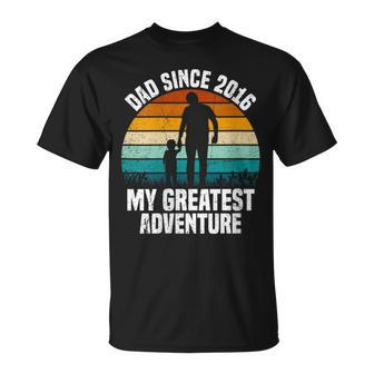 Dad Since 2016 My Greatest Adventure Vintage Father's Day T-Shirt - Thegiftio UK