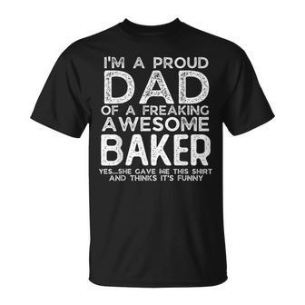 Dad Of Baker Father's Day Personalized Name T-Shirt - Monsterry CA