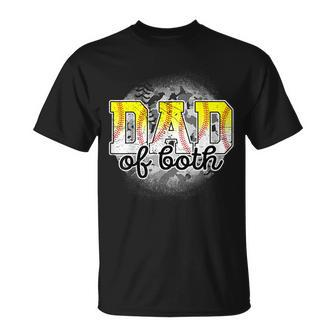 Dad Of Both Baseball Softball Father's Day Baseball Player T-Shirt - Thegiftio UK