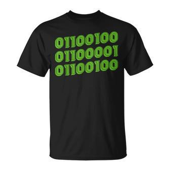Dad In Binary Code Computer Father's Day T-Shirt - Monsterry