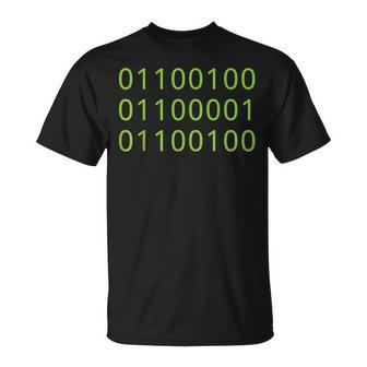 Dad In Binary Code Father's Day T-Shirt - Monsterry DE