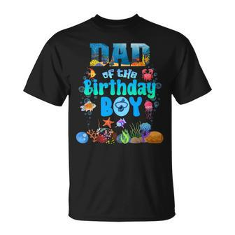 Dad Of The Birthday Boy Aquarium Sea Animals Matching T-Shirt - Thegiftio UK