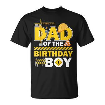 Dad Of The Birthday Boy Construction Worker Family Party Gif T-Shirt - Monsterry